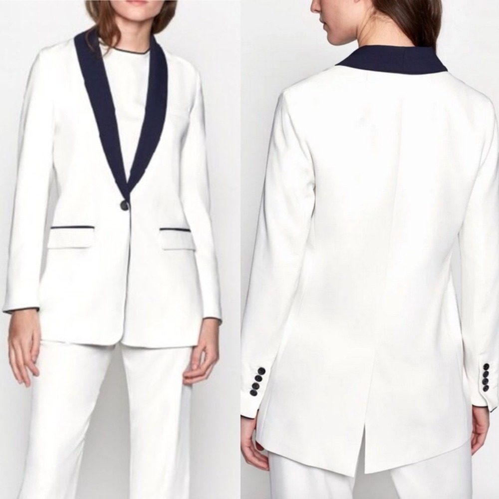 Equipment Quincy Blazer in Nature White Eclipse Sz.6 NWT‎